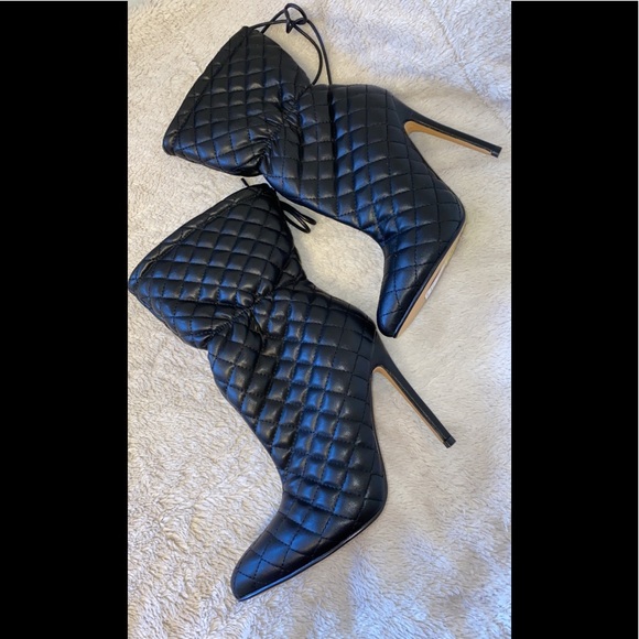 AKIRA “WE PAID” STILETTO BOOTIE IN BLACK - Picture 5 of 7